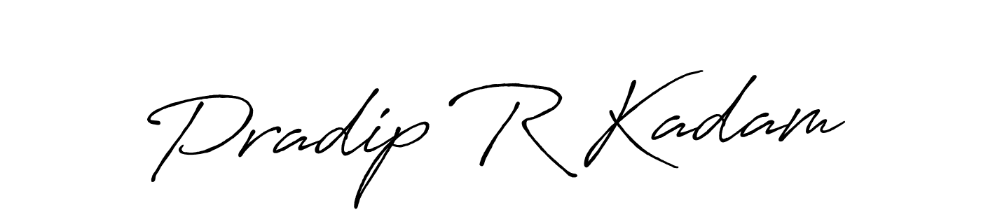 Create a beautiful signature design for name Pradip R Kadam. With this signature (Antro_Vectra_Bolder) fonts, you can make a handwritten signature for free. Pradip R Kadam signature style 7 images and pictures png