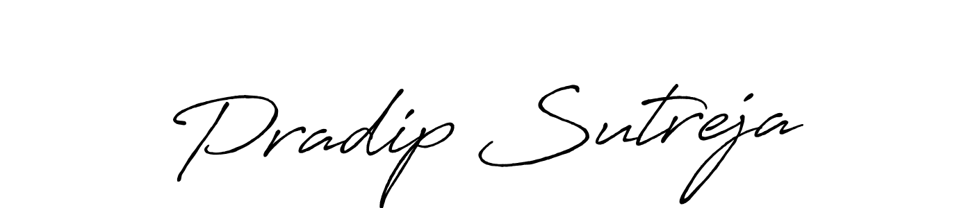 How to make Pradip Sutreja name signature. Use Antro_Vectra_Bolder style for creating short signs online. This is the latest handwritten sign. Pradip Sutreja signature style 7 images and pictures png