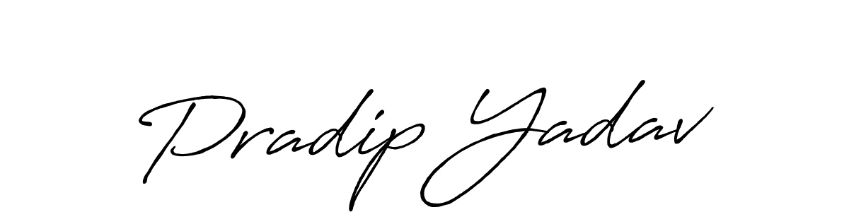 Use a signature maker to create a handwritten signature online. With this signature software, you can design (Antro_Vectra_Bolder) your own signature for name Pradip Yadav. Pradip Yadav signature style 7 images and pictures png