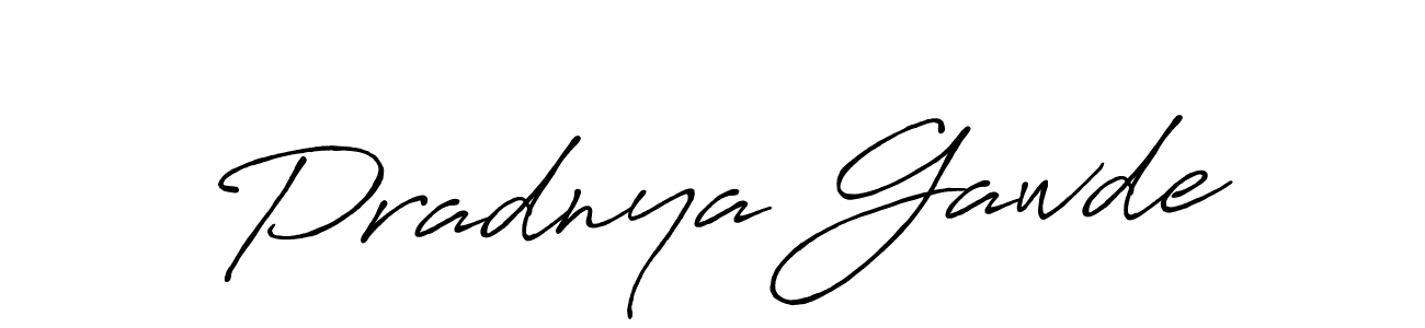 How to make Pradnya Gawde name signature. Use Antro_Vectra_Bolder style for creating short signs online. This is the latest handwritten sign. Pradnya Gawde signature style 7 images and pictures png