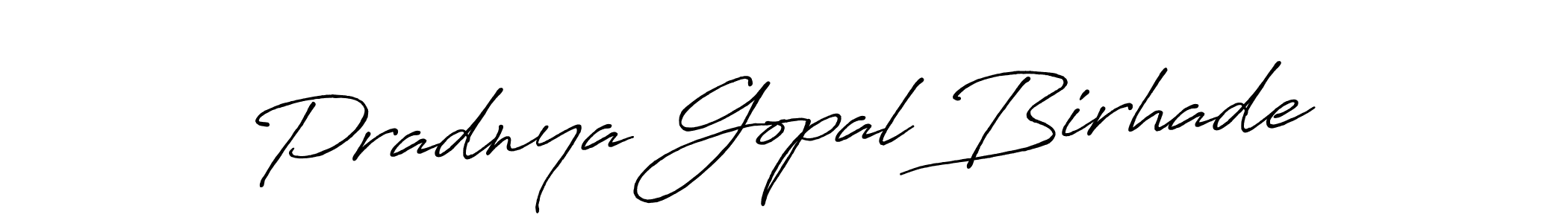 How to make Pradnya Gopal Birhade name signature. Use Antro_Vectra_Bolder style for creating short signs online. This is the latest handwritten sign. Pradnya Gopal Birhade signature style 7 images and pictures png