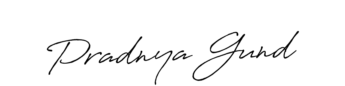 How to make Pradnya Gund name signature. Use Antro_Vectra_Bolder style for creating short signs online. This is the latest handwritten sign. Pradnya Gund signature style 7 images and pictures png
