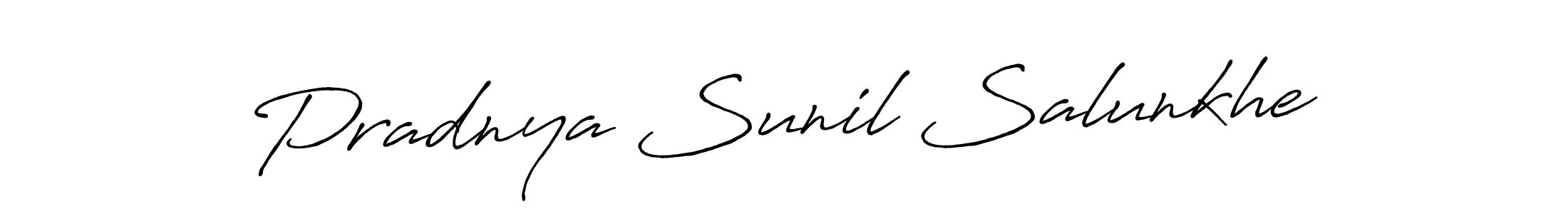 How to make Pradnya Sunil Salunkhe name signature. Use Antro_Vectra_Bolder style for creating short signs online. This is the latest handwritten sign. Pradnya Sunil Salunkhe signature style 7 images and pictures png