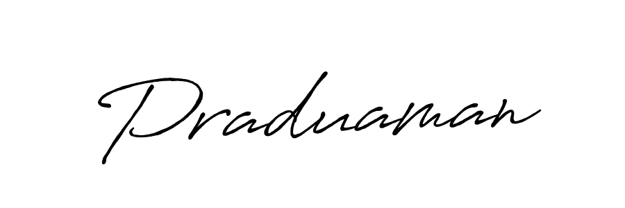 Praduaman stylish signature style. Best Handwritten Sign (Antro_Vectra_Bolder) for my name. Handwritten Signature Collection Ideas for my name Praduaman. Praduaman signature style 7 images and pictures png