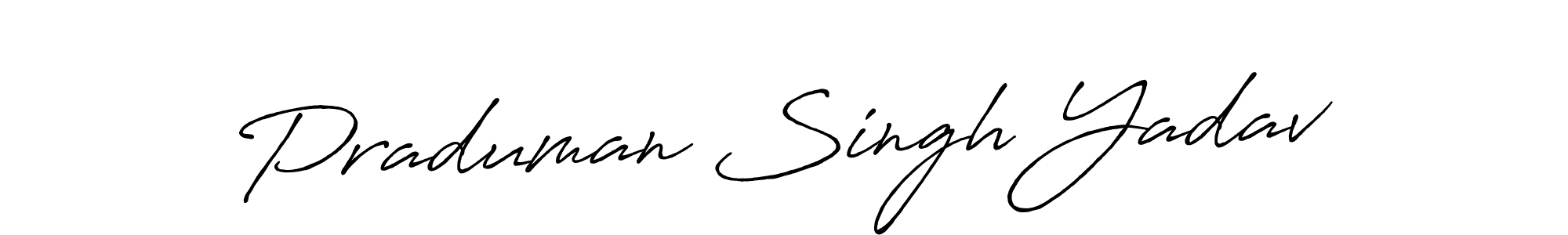 Make a beautiful signature design for name Praduman Singh Yadav. With this signature (Antro_Vectra_Bolder) style, you can create a handwritten signature for free. Praduman Singh Yadav signature style 7 images and pictures png