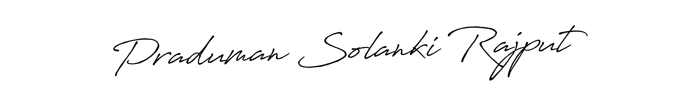 How to make Praduman Solanki Rajput name signature. Use Antro_Vectra_Bolder style for creating short signs online. This is the latest handwritten sign. Praduman Solanki Rajput signature style 7 images and pictures png