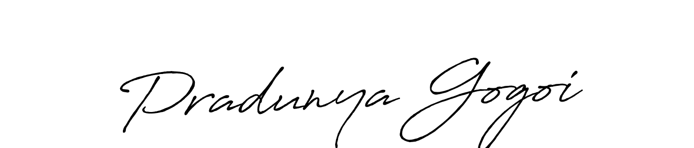 Also we have Pradunya Gogoi name is the best signature style. Create professional handwritten signature collection using Antro_Vectra_Bolder autograph style. Pradunya Gogoi signature style 7 images and pictures png