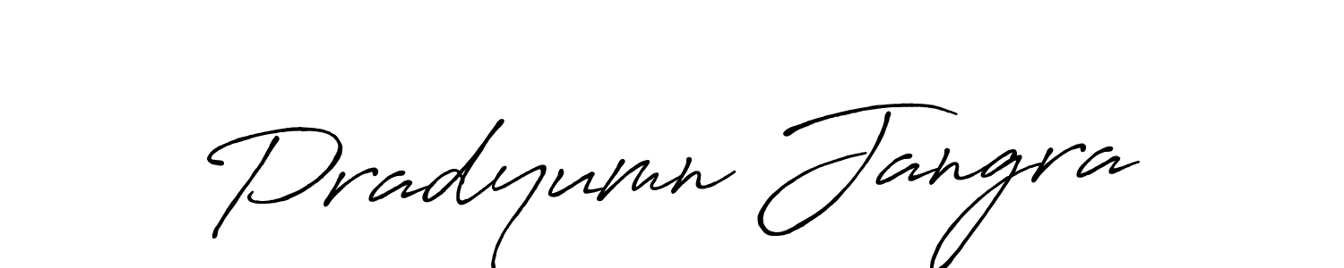 How to make Pradyumn Jangra name signature. Use Antro_Vectra_Bolder style for creating short signs online. This is the latest handwritten sign. Pradyumn Jangra signature style 7 images and pictures png