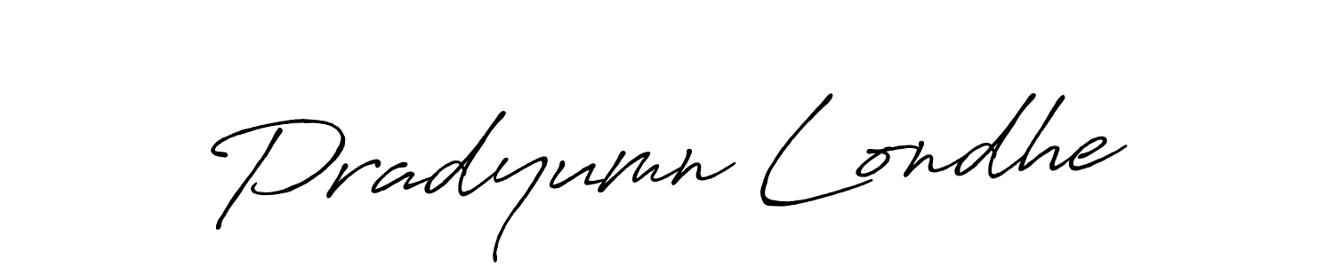 This is the best signature style for the Pradyumn Londhe name. Also you like these signature font (Antro_Vectra_Bolder). Mix name signature. Pradyumn Londhe signature style 7 images and pictures png