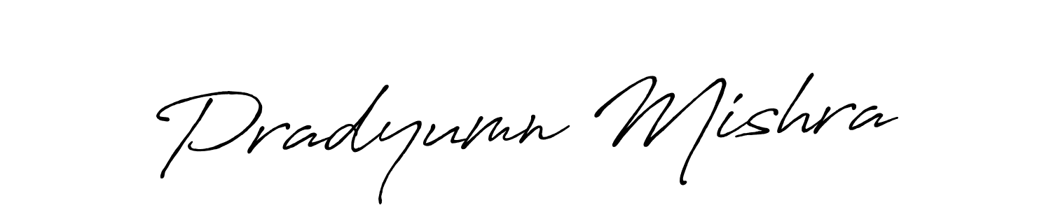 Create a beautiful signature design for name Pradyumn Mishra. With this signature (Antro_Vectra_Bolder) fonts, you can make a handwritten signature for free. Pradyumn Mishra signature style 7 images and pictures png