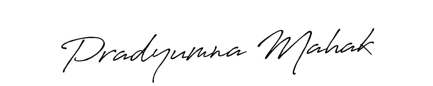 Use a signature maker to create a handwritten signature online. With this signature software, you can design (Antro_Vectra_Bolder) your own signature for name Pradyumna Mahak. Pradyumna Mahak signature style 7 images and pictures png