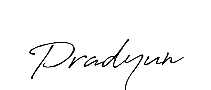 Make a beautiful signature design for name Pradyun. With this signature (Antro_Vectra_Bolder) style, you can create a handwritten signature for free. Pradyun signature style 7 images and pictures png