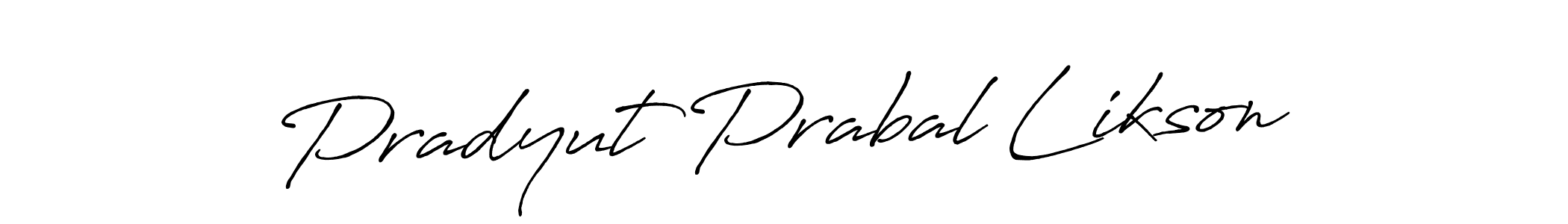 The best way (Antro_Vectra_Bolder) to make a short signature is to pick only two or three words in your name. The name Pradyut Prabal Likson include a total of six letters. For converting this name. Pradyut Prabal Likson signature style 7 images and pictures png