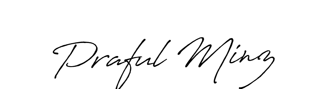 How to make Praful Minz signature? Antro_Vectra_Bolder is a professional autograph style. Create handwritten signature for Praful Minz name. Praful Minz signature style 7 images and pictures png