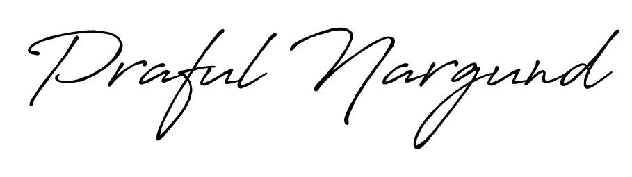 Designed for modern professionals: Praful Nargund name signature crafted with Antro_Vectra_Bolder script. Ready for digital PDF workflows. Praful Nargund signature style 7 images and pictures png
