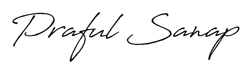 How to make Praful Sanap name signature. Use Antro_Vectra_Bolder style for creating short signs online. This is the latest handwritten sign. Praful Sanap signature style 7 images and pictures png