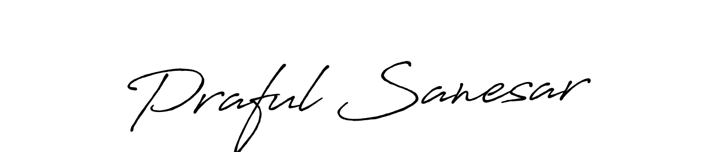 How to make Praful Sanesar signature? Antro_Vectra_Bolder is a professional autograph style. Create handwritten signature for Praful Sanesar name. Praful Sanesar signature style 7 images and pictures png