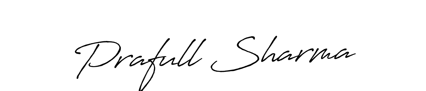 It looks lik you need a new signature style for name Prafull Sharma. Design unique handwritten (Antro_Vectra_Bolder) signature with our free signature maker in just a few clicks. Prafull Sharma signature style 7 images and pictures png