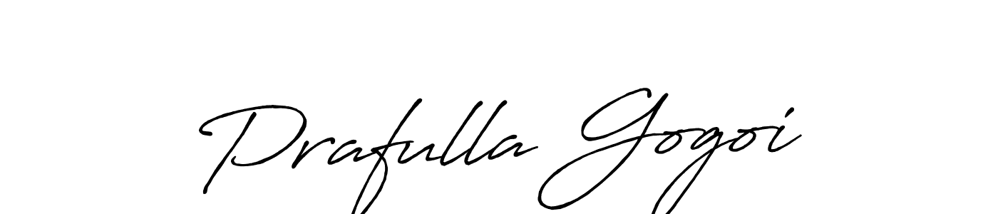 Create a beautiful signature design for name Prafulla Gogoi. With this signature (Antro_Vectra_Bolder) fonts, you can make a handwritten signature for free. Prafulla Gogoi signature style 7 images and pictures png