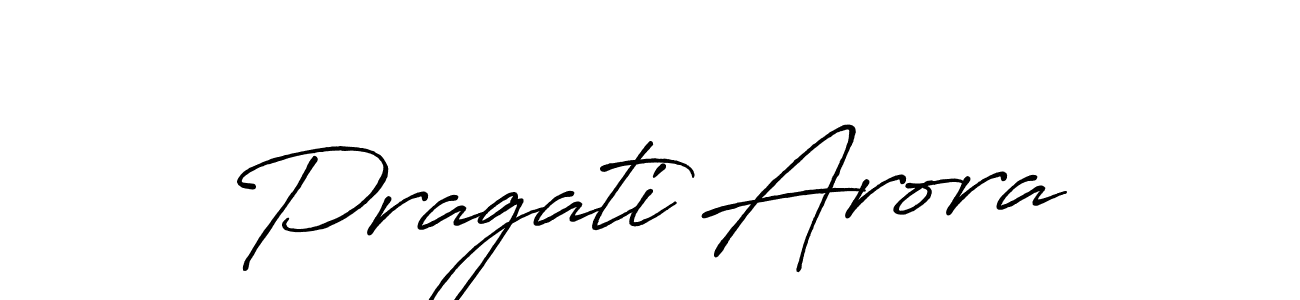 How to make Pragati Arora name signature. Use Antro_Vectra_Bolder style for creating short signs online. This is the latest handwritten sign. Pragati Arora signature style 7 images and pictures png