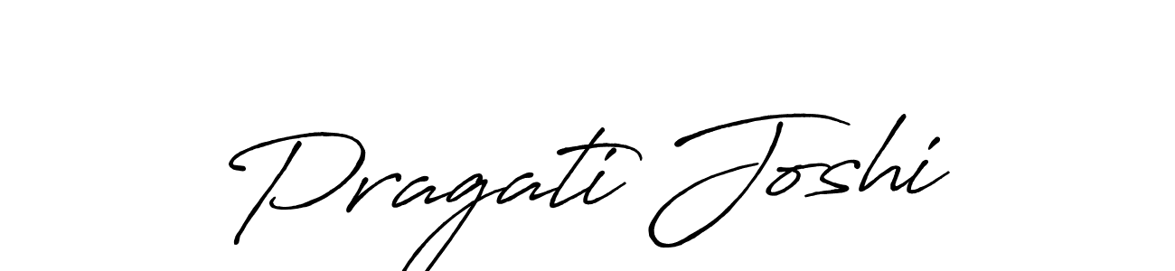 Make a beautiful signature design for name Pragati Joshi. With this signature (Antro_Vectra_Bolder) style, you can create a handwritten signature for free. Pragati Joshi signature style 7 images and pictures png