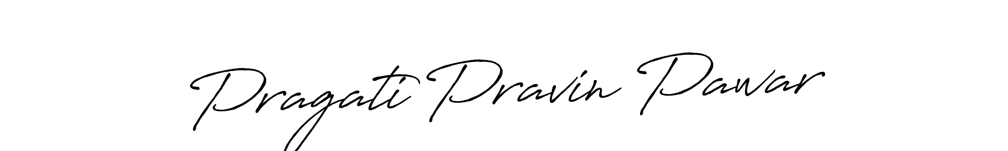 Create a beautiful signature design for name Pragati Pravin Pawar. With this signature (Antro_Vectra_Bolder) fonts, you can make a handwritten signature for free. Pragati Pravin Pawar signature style 7 images and pictures png