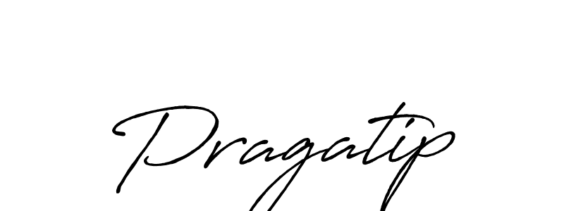 Make a beautiful signature design for name Pragatip. With this signature (Antro_Vectra_Bolder) style, you can create a handwritten signature for free. Pragatip signature style 7 images and pictures png