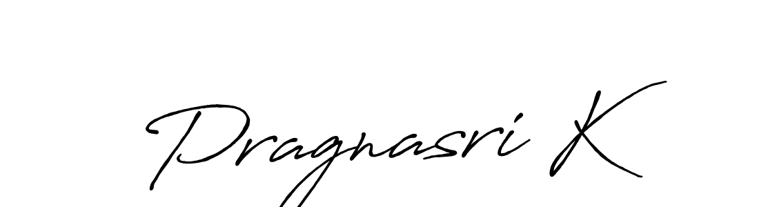The best way (Antro_Vectra_Bolder) to make a short signature is to pick only two or three words in your name. The name Pragnasri K include a total of six letters. For converting this name. Pragnasri K signature style 7 images and pictures png