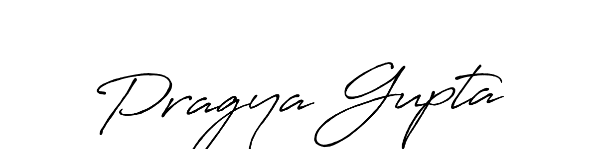 How to make Pragya Gupta name signature. Use Antro_Vectra_Bolder style for creating short signs online. This is the latest handwritten sign. Pragya Gupta signature style 7 images and pictures png