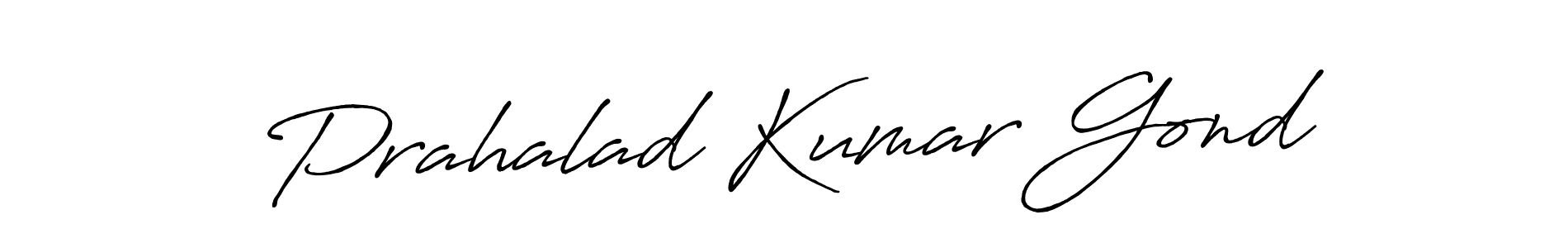 Create a beautiful signature design for name Prahalad Kumar Gond. With this signature (Antro_Vectra_Bolder) fonts, you can make a handwritten signature for free. Prahalad Kumar Gond signature style 7 images and pictures png