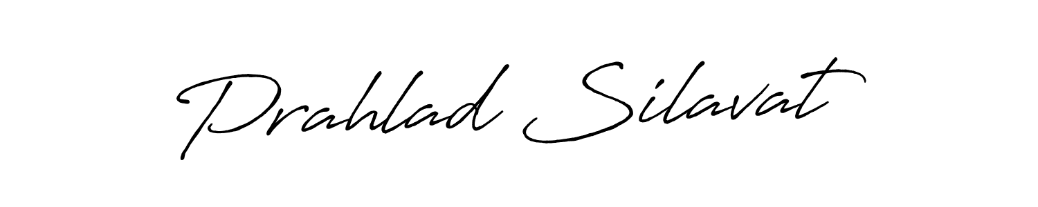 Make a beautiful signature design for name Prahlad Silavat. With this signature (Antro_Vectra_Bolder) style, you can create a handwritten signature for free. Prahlad Silavat signature style 7 images and pictures png