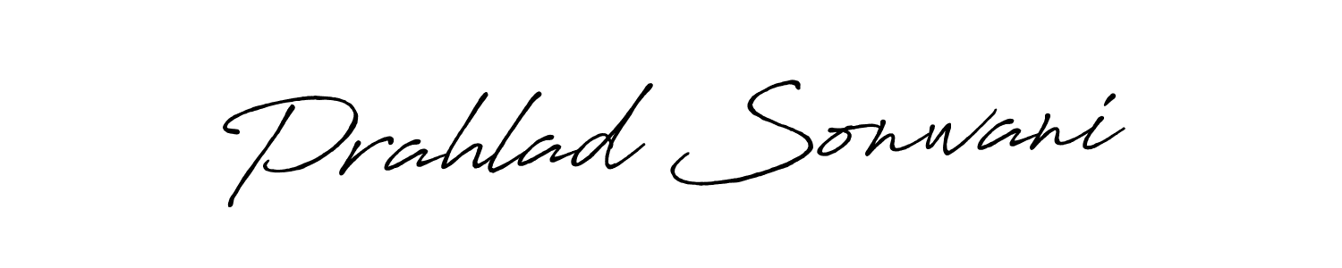 Use a signature maker to create a handwritten signature online. With this signature software, you can design (Antro_Vectra_Bolder) your own signature for name Prahlad Sonwani. Prahlad Sonwani signature style 7 images and pictures png