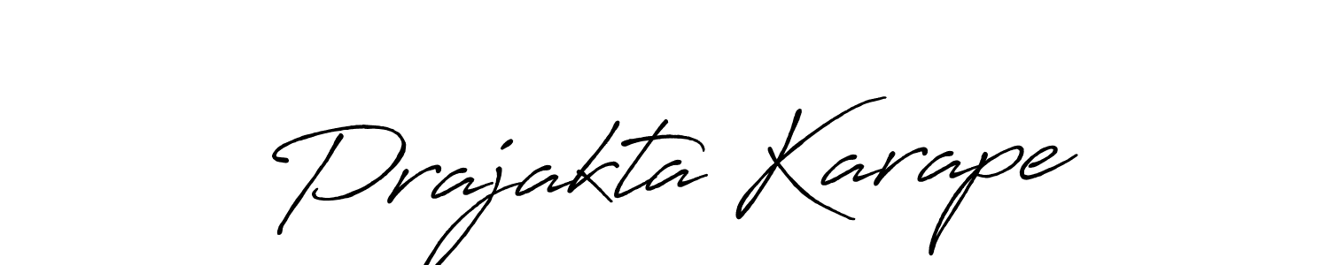 Make a short Prajakta Karape signature style. Manage your documents anywhere anytime using Antro_Vectra_Bolder. Create and add eSignatures, submit forms, share and send files easily. Prajakta Karape signature style 7 images and pictures png