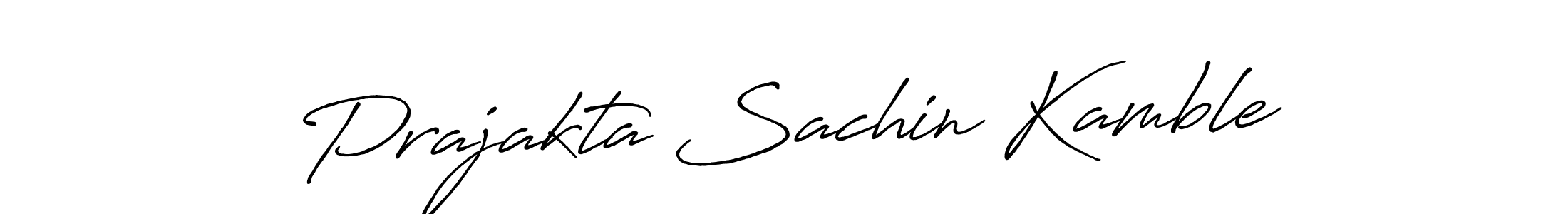 How to make Prajakta Sachin Kamble name signature. Use Antro_Vectra_Bolder style for creating short signs online. This is the latest handwritten sign. Prajakta Sachin Kamble signature style 7 images and pictures png