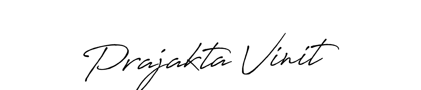Create a beautiful signature design for name Prajakta Vinit. With this signature (Antro_Vectra_Bolder) fonts, you can make a handwritten signature for free. Prajakta Vinit signature style 7 images and pictures png