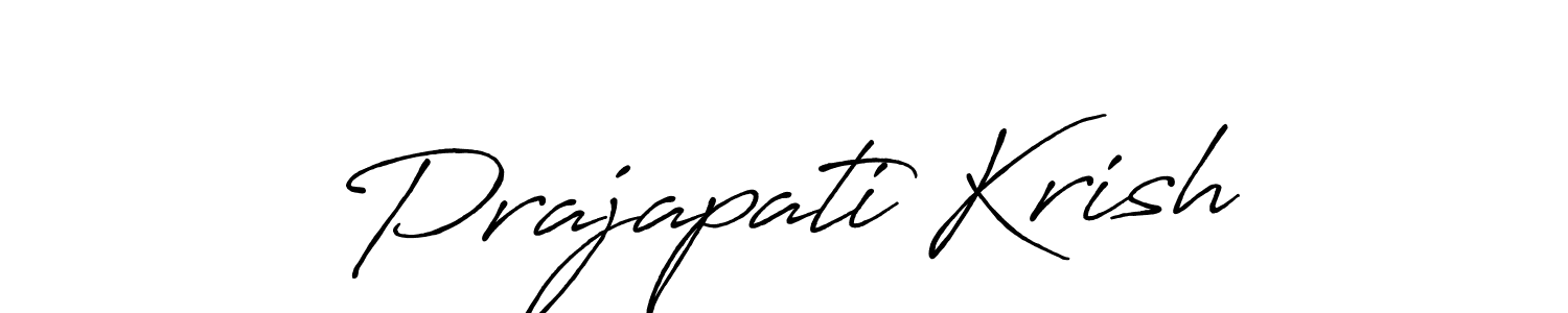 Make a beautiful signature design for name Prajapati Krish. With this signature (Antro_Vectra_Bolder) style, you can create a handwritten signature for free. Prajapati Krish signature style 7 images and pictures png