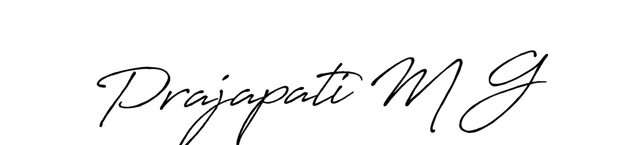 Make a beautiful signature design for name Prajapati M G. With this signature (Antro_Vectra_Bolder) style, you can create a handwritten signature for free. Prajapati M G signature style 7 images and pictures png