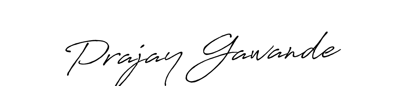 Make a beautiful signature design for name Prajay Gawande. With this signature (Antro_Vectra_Bolder) style, you can create a handwritten signature for free. Prajay Gawande signature style 7 images and pictures png