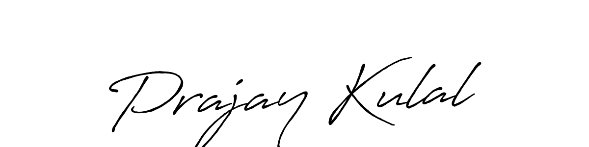 How to make Prajay Kulal name signature. Use Antro_Vectra_Bolder style for creating short signs online. This is the latest handwritten sign. Prajay Kulal signature style 7 images and pictures png