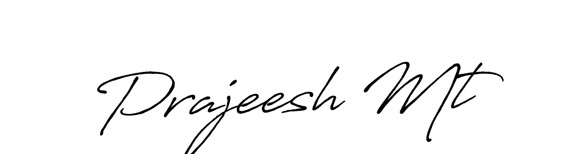 Prajeesh Mt stylish signature style. Best Handwritten Sign (Antro_Vectra_Bolder) for my name. Handwritten Signature Collection Ideas for my name Prajeesh Mt. Prajeesh Mt signature style 7 images and pictures png