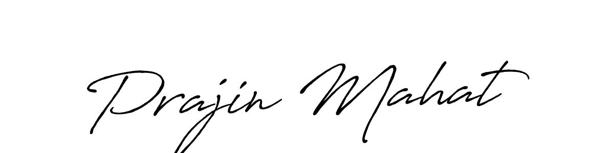 How to make Prajin Mahat name signature. Use Antro_Vectra_Bolder style for creating short signs online. This is the latest handwritten sign. Prajin Mahat signature style 7 images and pictures png