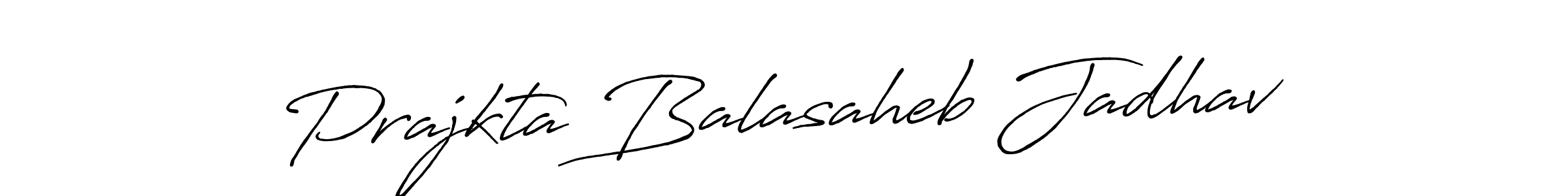 How to make Prajkta Balasaheb Jadhav name signature. Use Antro_Vectra_Bolder style for creating short signs online. This is the latest handwritten sign. Prajkta Balasaheb Jadhav signature style 7 images and pictures png