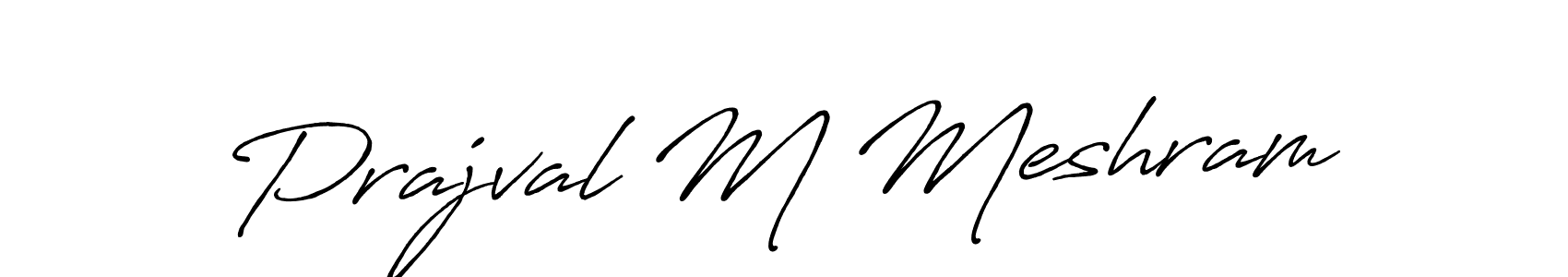 Prajval M Meshram stylish signature style. Best Handwritten Sign (Antro_Vectra_Bolder) for my name. Handwritten Signature Collection Ideas for my name Prajval M Meshram. Prajval M Meshram signature style 7 images and pictures png