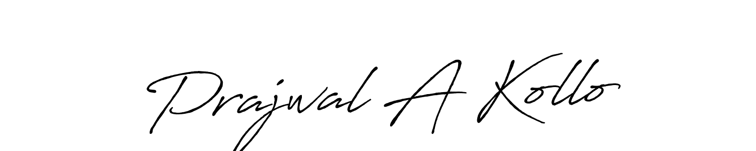 How to make Prajwal A Kollo signature? Antro_Vectra_Bolder is a professional autograph style. Create handwritten signature for Prajwal A Kollo name. Prajwal A Kollo signature style 7 images and pictures png