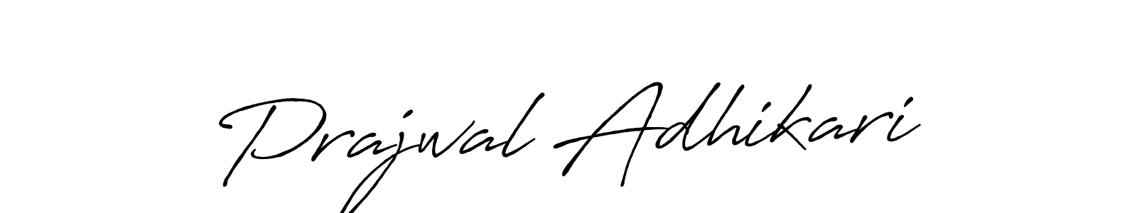 Create a beautiful signature design for name Prajwal Adhikari. With this signature (Antro_Vectra_Bolder) fonts, you can make a handwritten signature for free. Prajwal Adhikari signature style 7 images and pictures png