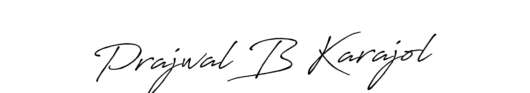 if you are searching for the best signature style for your name Prajwal B Karajol. so please give up your signature search. here we have designed multiple signature styles  using Antro_Vectra_Bolder. Prajwal B Karajol signature style 7 images and pictures png