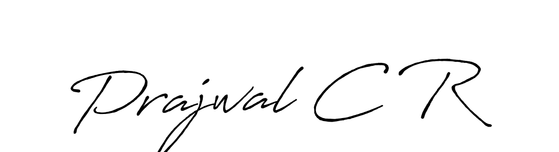How to make Prajwal C R name signature. Use Antro_Vectra_Bolder style for creating short signs online. This is the latest handwritten sign. Prajwal C R signature style 7 images and pictures png