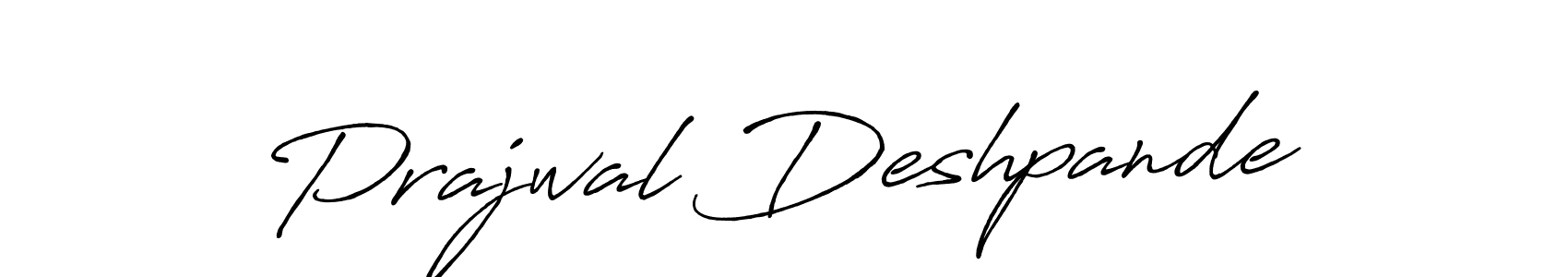 Create a beautiful signature design for name Prajwal Deshpande. With this signature (Antro_Vectra_Bolder) fonts, you can make a handwritten signature for free. Prajwal Deshpande signature style 7 images and pictures png
