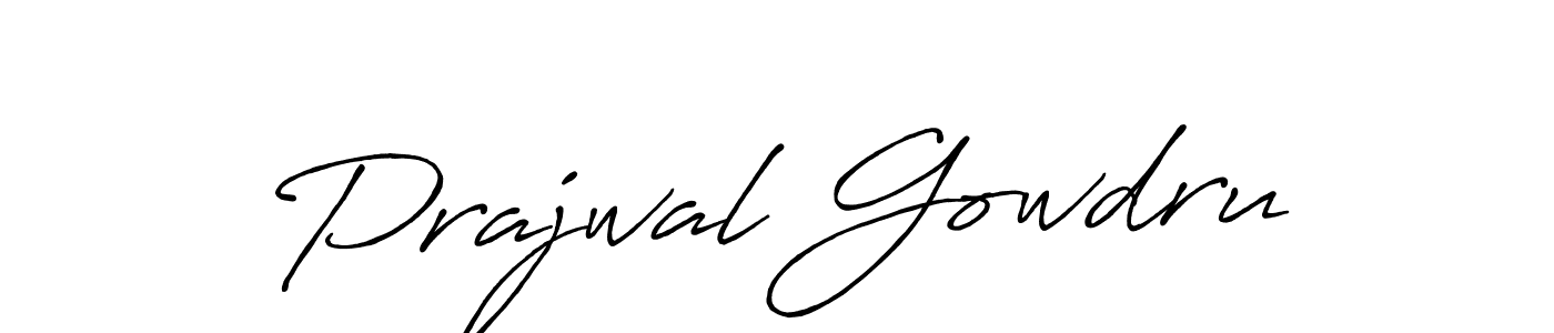 Design your own signature with our free online signature maker. With this signature software, you can create a handwritten (Antro_Vectra_Bolder) signature for name Prajwal Gowdru. Prajwal Gowdru signature style 7 images and pictures png