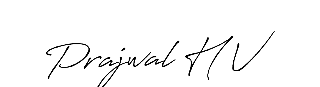 Make a beautiful signature design for name Prajwal H V. With this signature (Antro_Vectra_Bolder) style, you can create a handwritten signature for free. Prajwal H V signature style 7 images and pictures png
